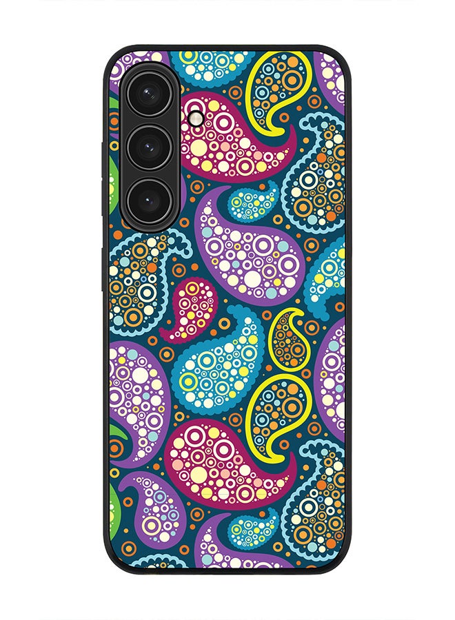 Stylizedd Rugged Black edge case for Samsung Galaxy S24 Plus, Slim fit Soft Case Flexible Rubber Edges Anti Drop TPU Gel Thin Cover- Indian Summer - Image 1