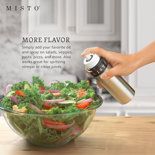Misto Aluminum Oil Sprayer, Set of 2, Versatile Refillable Aerosol Sprayers for Olive Oil, Vinegar, Lemon Juice, Dressings, and More, Ideal for Cooking, BBQ, and Air Fryers - Image 2