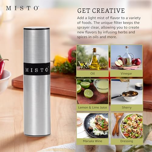 Misto Aluminum Oil Sprayer, Set of 2, Versatile Refillable Aerosol Sprayers for Olive Oil, Vinegar, Lemon Juice, Dressings, and More, Ideal for Cooking, BBQ, and Air Fryers - Image 3