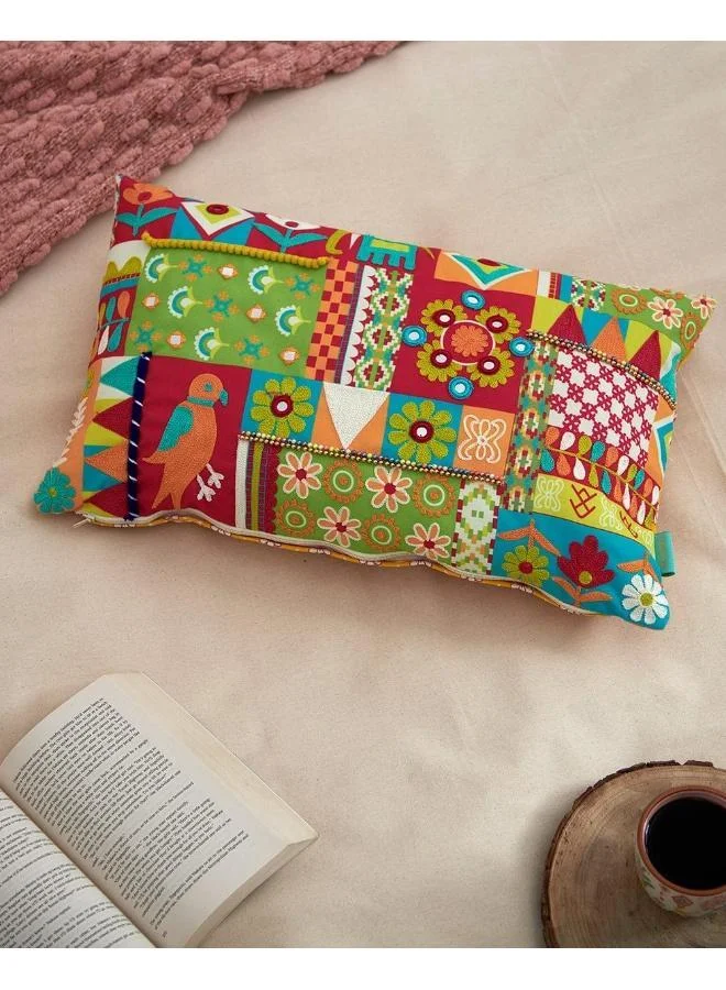 Chumbak Totaa Bahar Cushion Cover - 30cms x 50cms