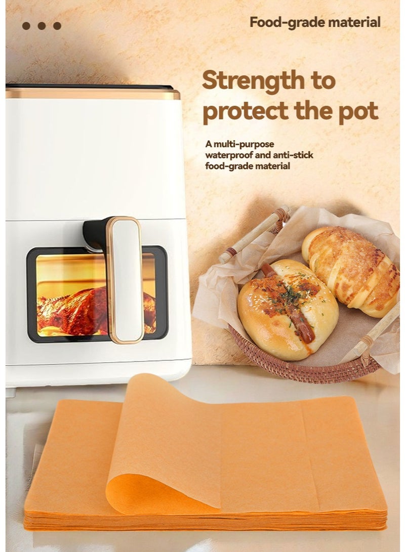100pcs.Parchment Paper Baking Sheets Double Sided Silicone Coated Oil Proof Paper Unbleached Wood Pulp Non Stick Baking Paper for Oven Air Fryer Steamer BBQ Grill Baking Accessories - Image 5