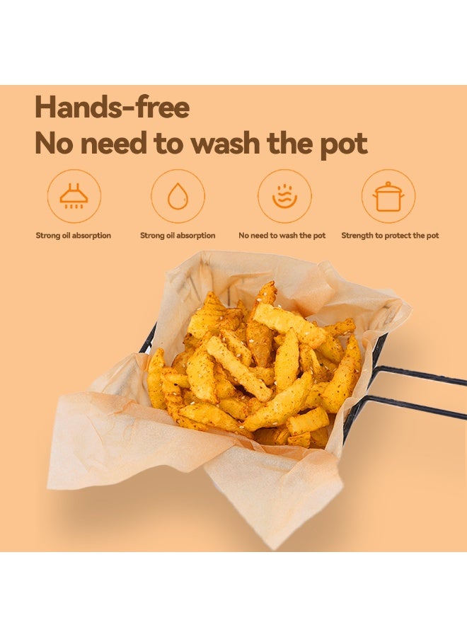 100pcs.Parchment Paper Baking Sheets Double Sided Silicone Coated Oil Proof Paper Unbleached Wood Pulp Non Stick Baking Paper for Oven Air Fryer Steamer BBQ Grill Baking Accessories - Image 4