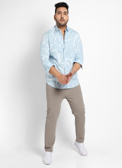 Instafab Plus Men's Light Blue Faded Strokes Shirt  - Image 5