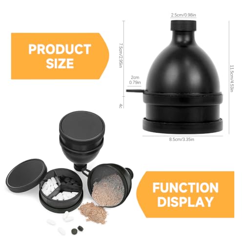 HANNEA® Protein Powder Funnel, 3 Compartment Pill Storage with Reinforced Caps to Stop Spills Supplement Container Set, Portable Protein Powder Container To Go & Dispenser Tablet - Image 2