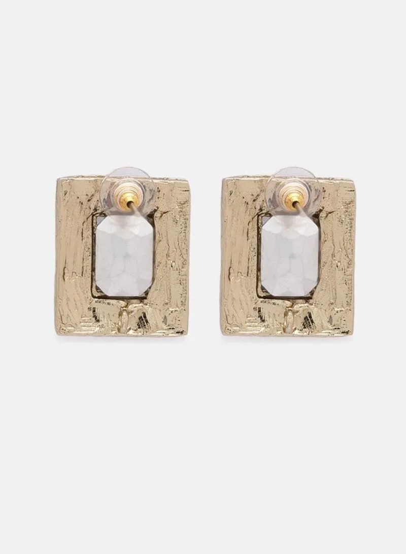Priyaasi Kundan-Studded Geometric Studs Earrings