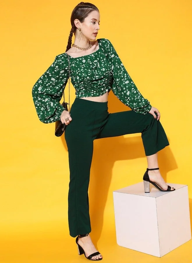 STREET 9  Gorgeous Green Floral Top for Women for Women | Best Price UAE