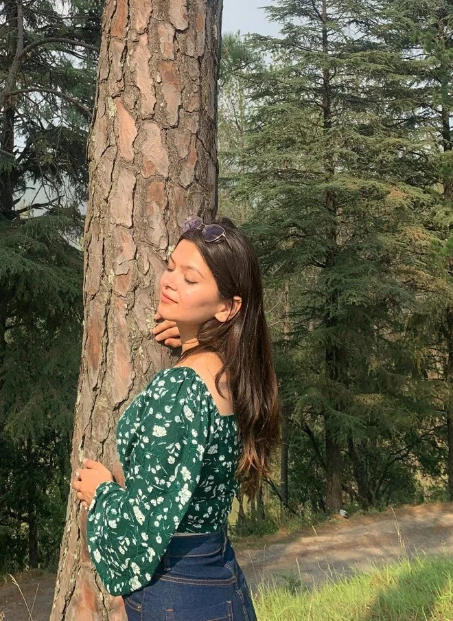 STREET 9 Gorgeous Green Floral Top for Women