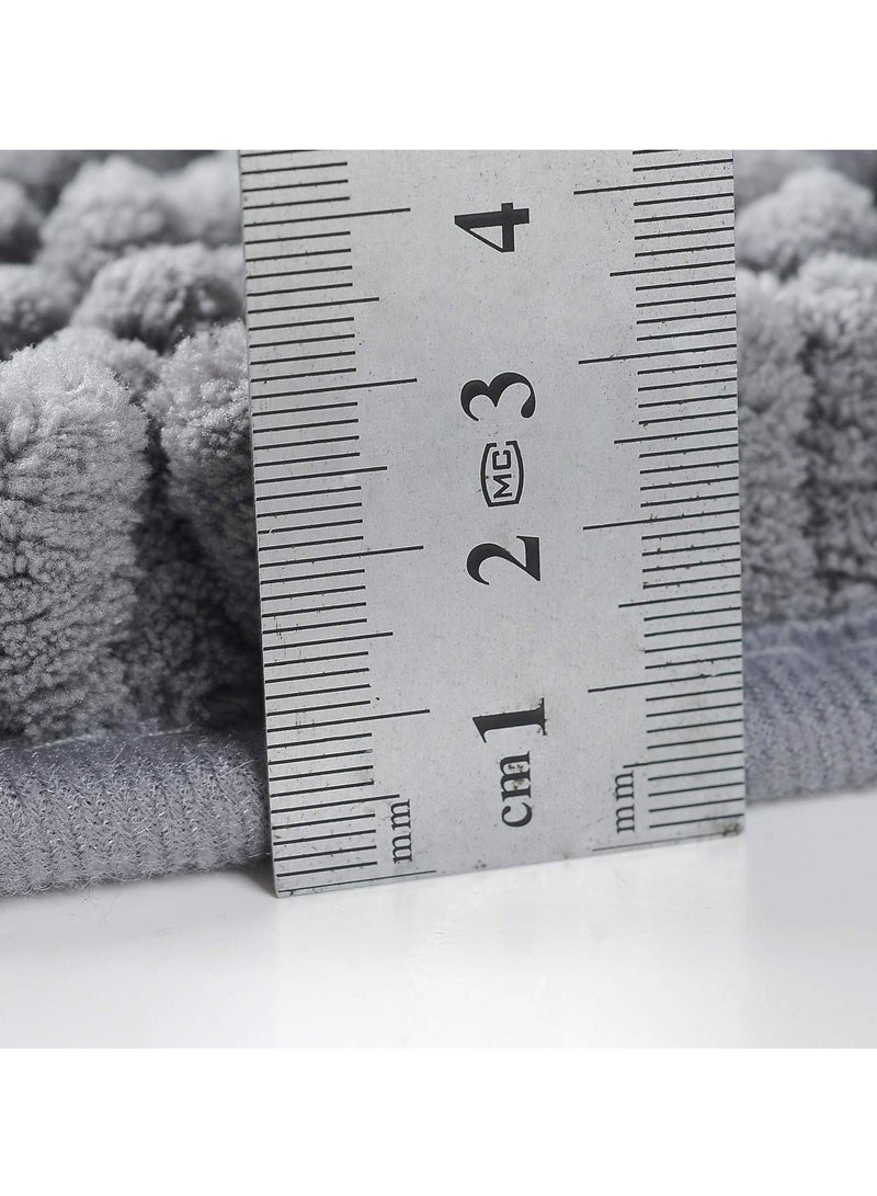 TYCOM Bathroom Rugs Bath Mat, 50x80cm, Non-Slip Soft Plush Microfiber Shower Carpet Rug, Machine Washable Quick Dry Ultra Bath Mats for Tub, Bathroom and Shower - Mixed Fiber Dark Grey - Image 3