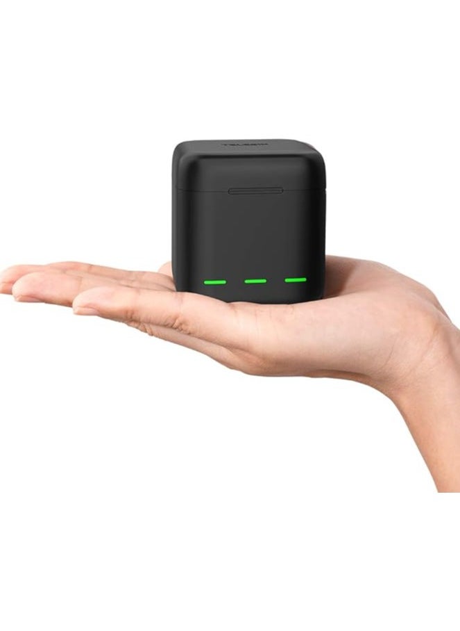 تيليسن TELESIN علبة شحن وتخزين بثلاث فتحات لكاميرا GoPro HERO13 Black | علبة شحن مع كابل Type-C وحافظة بطاريات متوافقة بالكامل مع بطارية GoPro 13 الأصلية  - Image 1