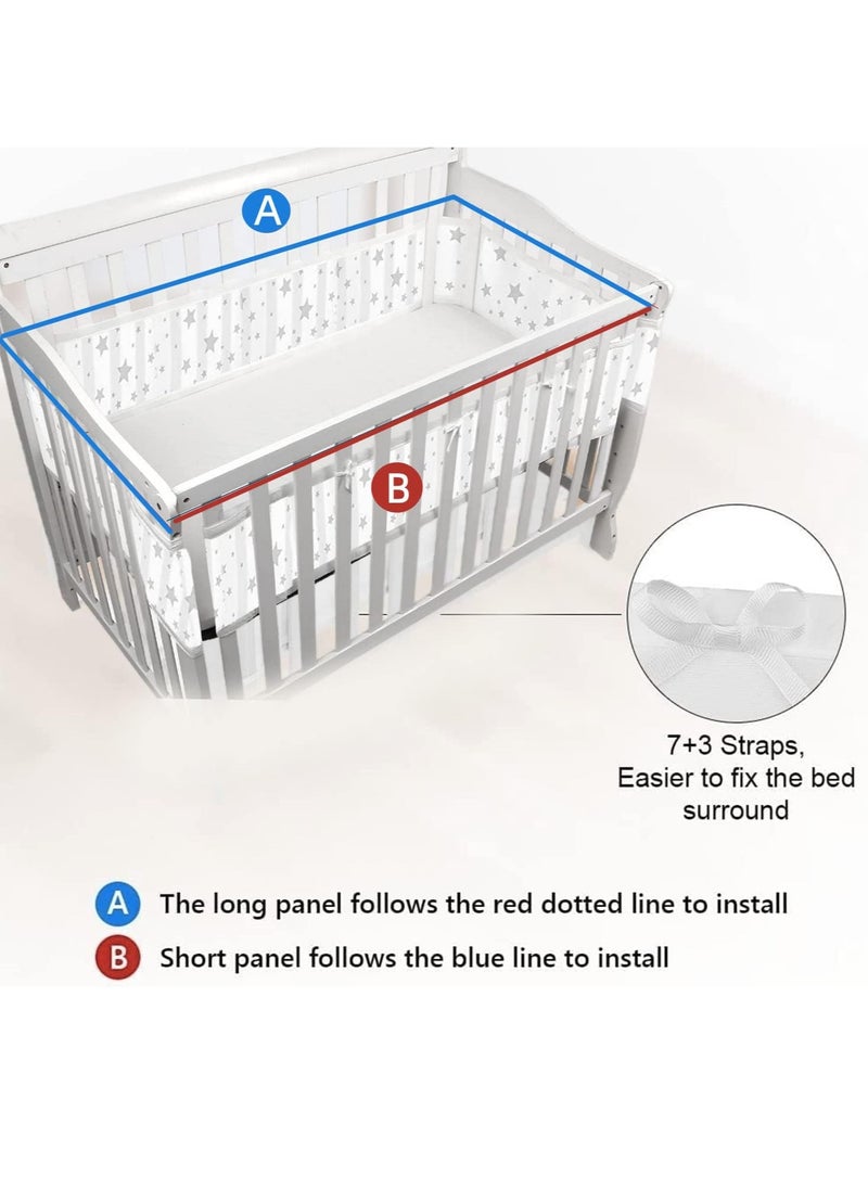 Gonice Foldable Crib Bumpers, Crib Bumper Protector, Baby Crib Protector, Crib Protector, Baby Crib Mesh, Breathable Mesh Baby Crib  - Image 4