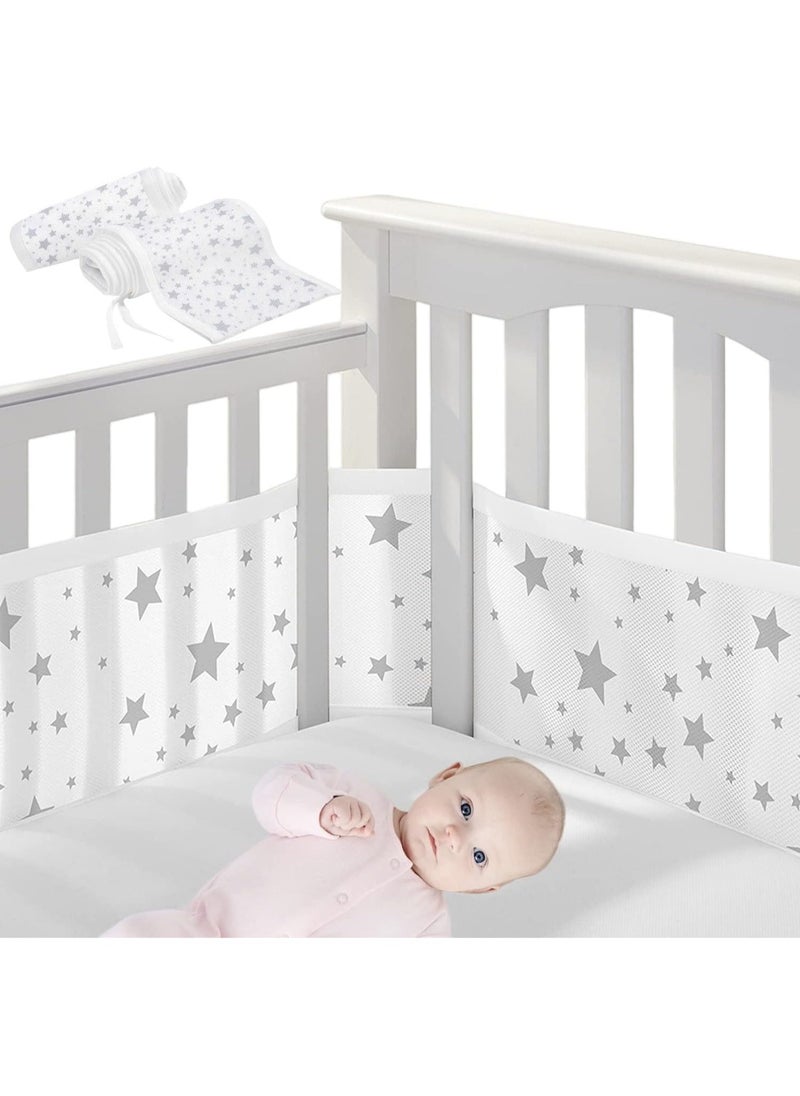 Gonice Foldable Crib Bumpers, Crib Bumper Protector, Baby Crib Protector, Crib Protector, Baby Crib Mesh, Breathable Mesh Baby Crib  - Image 1