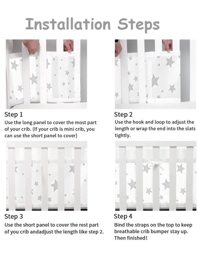 Gonice Foldable Crib Bumpers, Crib Bumper Protector, Baby Crib Protector, Crib Protector, Baby Crib Mesh, Breathable Mesh Baby Crib  - Image 3