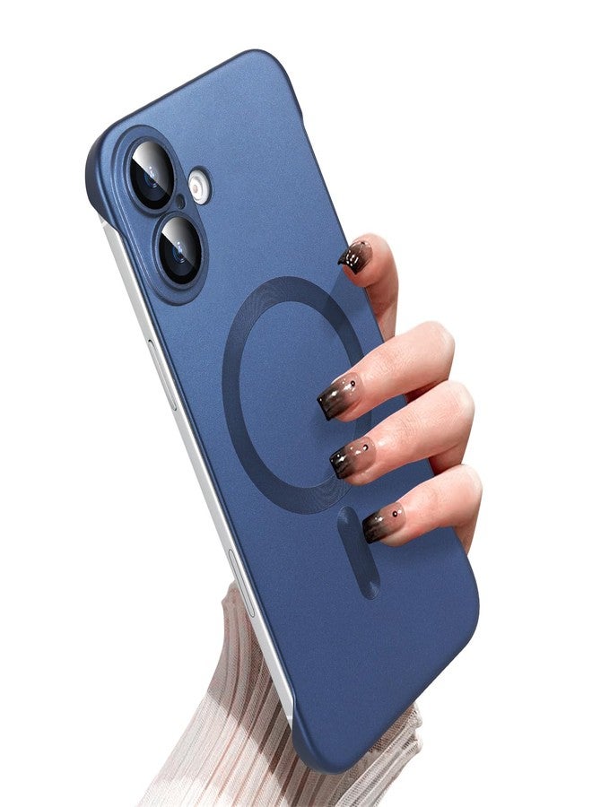 أوميو جراب أوميو المغناطيسي النحيف لهاتف آيفون 16 بلس، متوافق مع ماج سيف، مصنوع من البولي كربونات غير اللامع، تصميم بسيط بدون إطار أو حواف مع واقي لعدسة الكاميرا، مناسب للرجال والنساء، لون أزرق بحري - Image 1