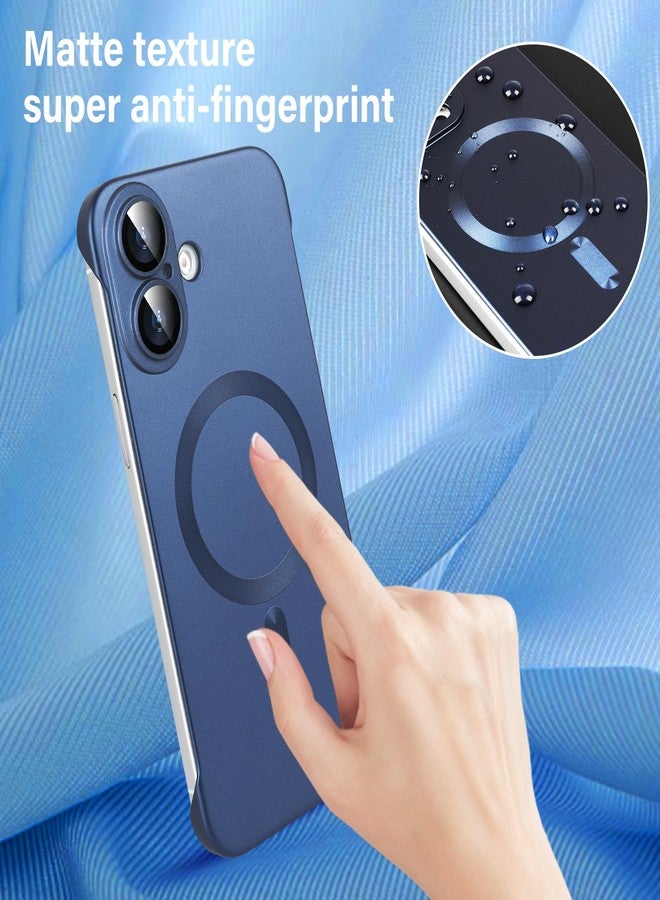 أوميو جراب أوميو المغناطيسي النحيف لهاتف آيفون 16 بلس، متوافق مع ماج سيف، مصنوع من البولي كربونات غير اللامع، تصميم بسيط بدون إطار أو حواف مع واقي لعدسة الكاميرا، مناسب للرجال والنساء، لون أزرق بحري - Image 5