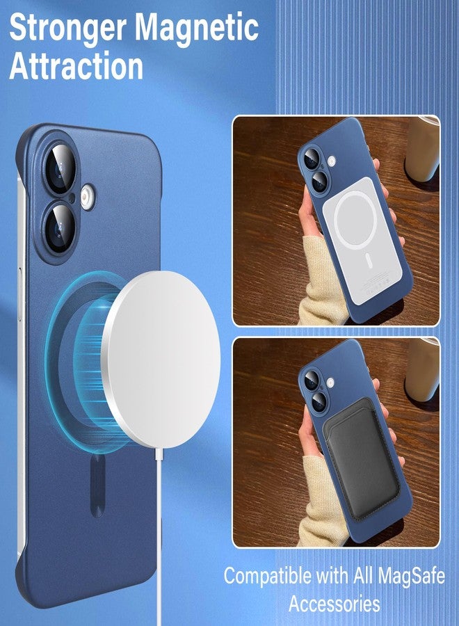 أوميو جراب أوميو المغناطيسي النحيف لهاتف آيفون 16 بلس، متوافق مع ماج سيف، مصنوع من البولي كربونات غير اللامع، تصميم بسيط بدون إطار أو حواف مع واقي لعدسة الكاميرا، مناسب للرجال والنساء، لون أزرق بحري - Image 4