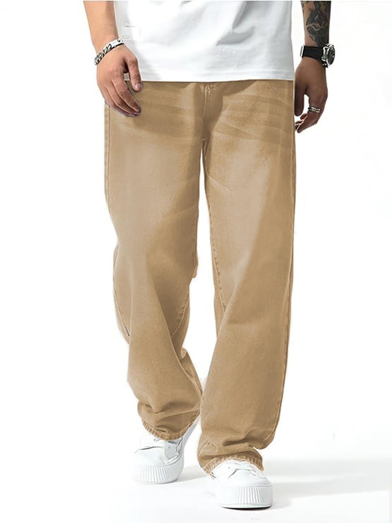 Ben Martin Khaki Men Jeans || Baggy Fit Jean's for Man || Loose Fit High Rise Denim || Stretchable Casual Wear Jean,s || Dance Rap Rapping Style Pant for Men || Denim Cotton Jeans 28 (1) - Image 2