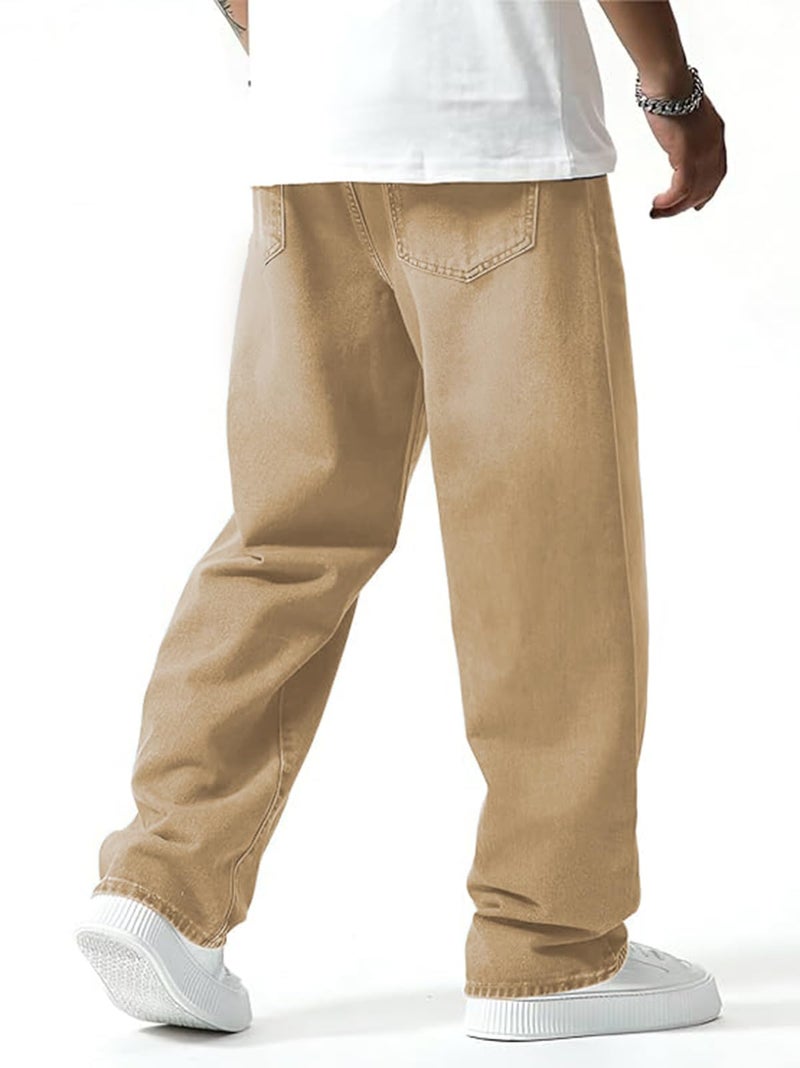 Ben Martin Khaki Men Jeans || Baggy Fit Jean's for Man || Loose Fit High Rise Denim || Stretchable Casual Wear Jean,s || Dance Rap Rapping Style Pant for Men || Denim Cotton Jeans 28 (1) - Image 3