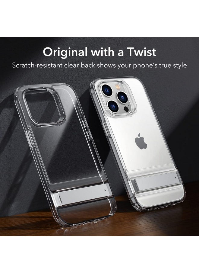 اي اس ار جراب ESR لهاتف iPhone 14 Pro Max مع حامل قابل للتعديل، حماية من السقوط بدرجة عسكرية، 3 أوضاع للحامل، TPU، يدعم الشحن اللاسلكي، جراب خلفي رفيع للغاية من المعدن الحاصل على براءة اختراع، شفاف  - Image 5