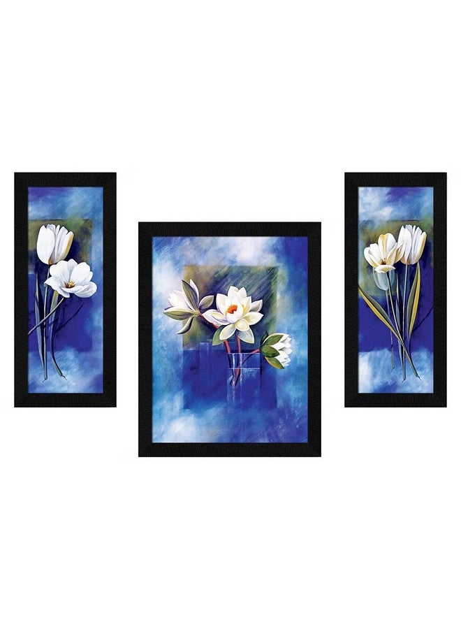 ArtX ArtX Paper Vastu Lotus Flower Wall Art Painting, Multicolor, Floral, 13.0 X 22.0 Inches, Set of 3  - Image 1