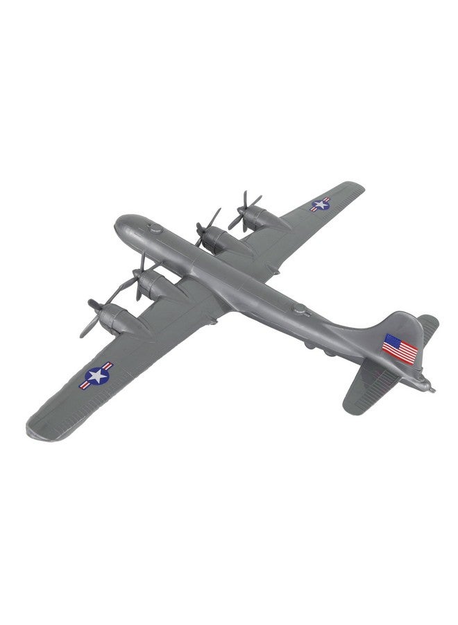 Tim Mee Toy TimMee WW2 B-29 Superfortress Bomber Plane - Silver-Gray Plastic Army Men Aircraft - Image 3