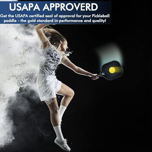 Xfopz Pickleball Paddles Set, Glass Fiber USAPA Approved Pickle Ball Paddle Indoor Outdoor Rackets Pickleballs Racquet Gifts (Honeycomb) - Image 3