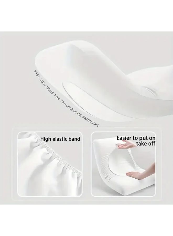 White Disposable Pillowcase Set 2 Pack Non Woven Breathable Dirt Proof Universal Fit - Image 2