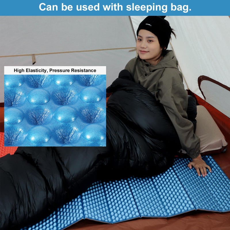 StableEase Blue Foam Sleeping Pad, Lightweight Closed Cell Folding Camping Mat, Moisture-Proof, 73" X 5.2"X 0.6", 15.8 Oz - Image 3
