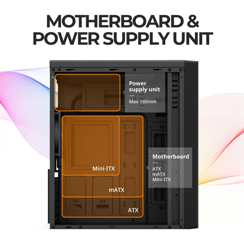 Zalman T6 ATX Mid Tower Computer PC Case, Pre-Installed 120mm Fan, 5.25 ODD, USB 3.0, Patterned Mesh Design, mATX ITX for Gaming Workstation, Black - Image 5