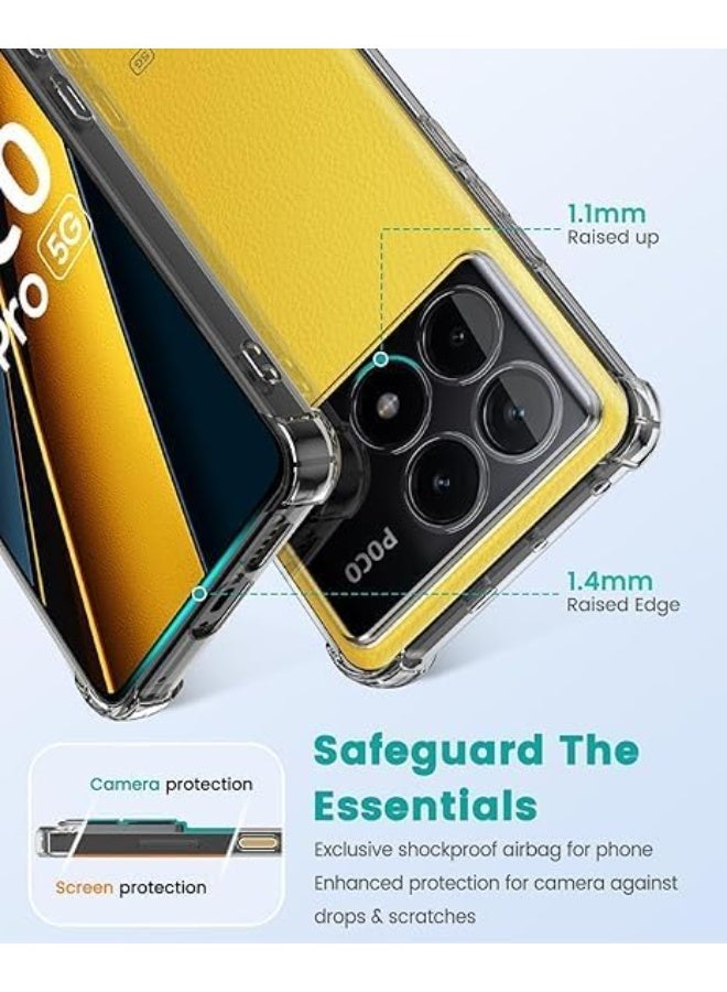 ليون ستور حافظة POCO X6 Pro 5G لهاتف شاومي X6 5G هاتف رفيعة للغاية مقاومة للسقوط غطاء حماية ناعم من السيليكون TPU - شفاف - Image 2
