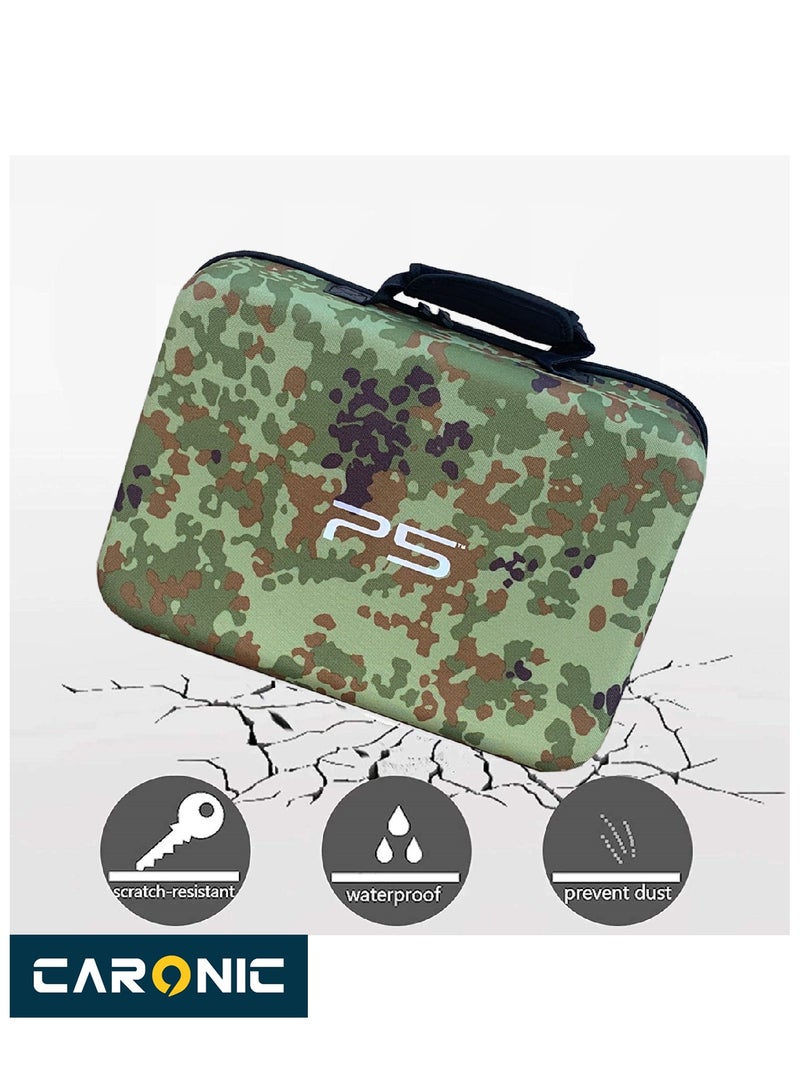 Travel Handbag For PS5 Console Shockproof Shoulder Bag Green Army2