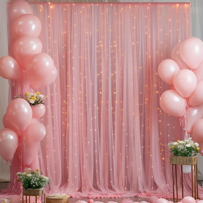 Light Rose Chiffon Backdrop 196.85 X 63 Inches Soft Seamless Wedding Birthday Party Wall Decor - Image 2
