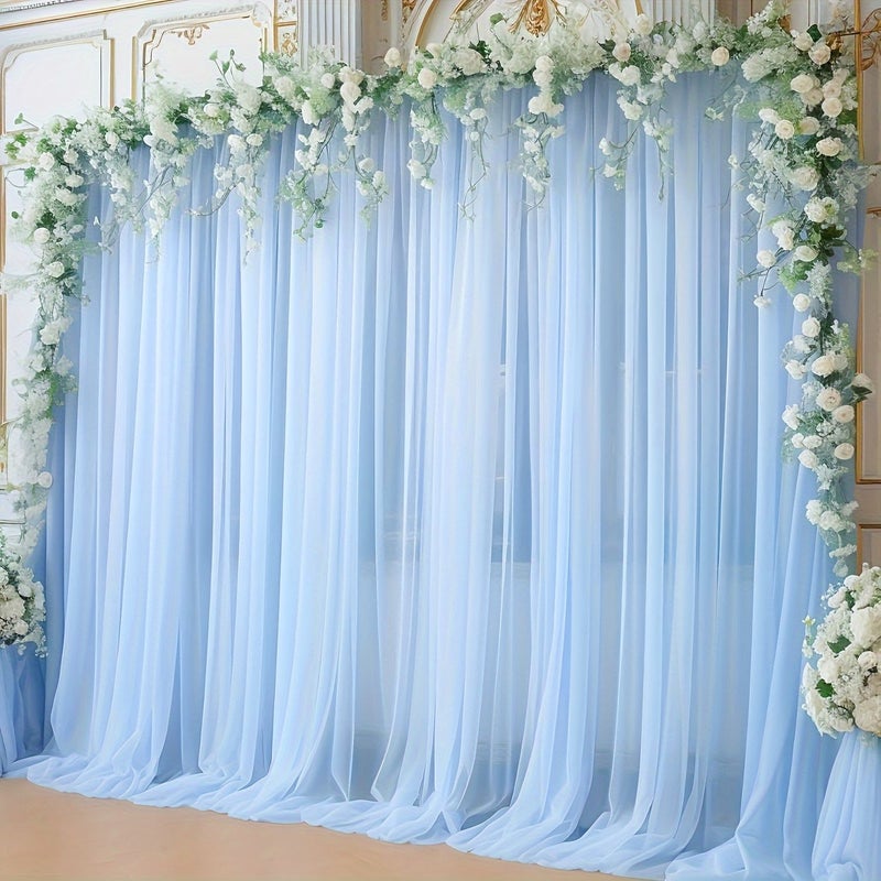 Light Rose Chiffon Backdrop 196.85 X 63 Inches Soft Seamless Wedding Birthday Party Wall Decor - Image 5