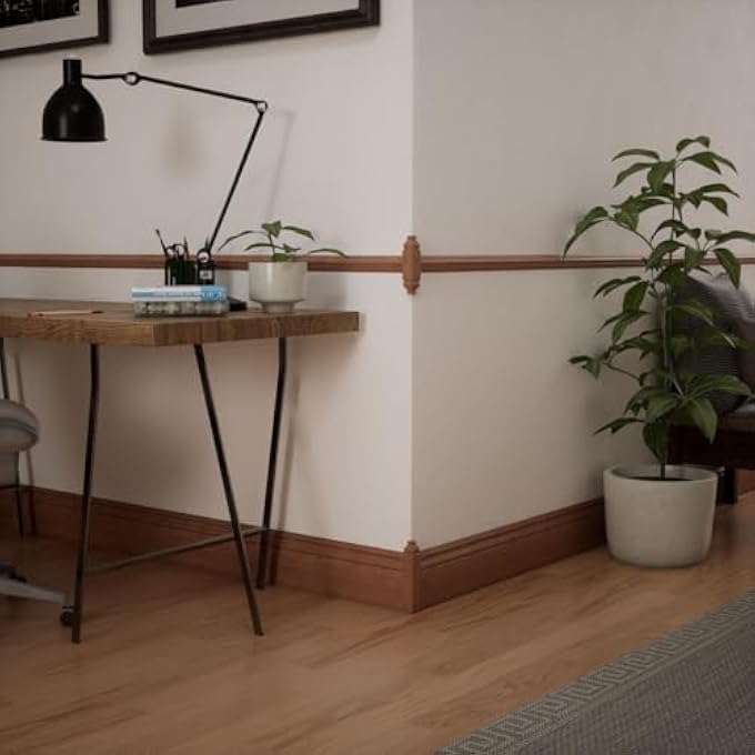 1 1/8"W X 6 1/2"H X 1 1/8"P AMERICRAFT SOLID HARDWOOD STAIN GRADE UNIVERSAL BASEBOARD OUTSIDE CORNER BLOCK FOR PROFILES UP TO 5 1/4"H X 1 1/8"P, SAPELE - Image 3