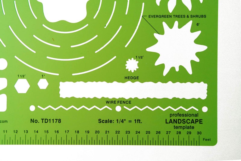 ALVIN, TD1178, Landscape Design Template, Drawing and Drafting Tool for Artists, Architects, Design and Drafting, 7 x 8.25 x .030 Inches - Image 5
