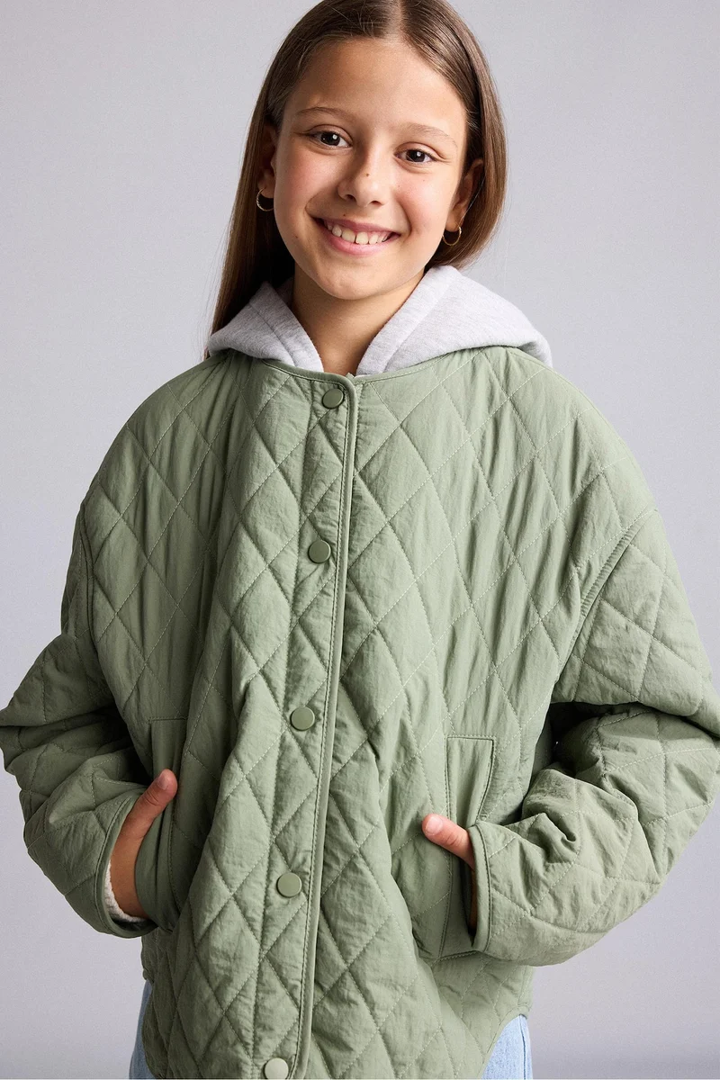 ديفاكتو Girl Waterproof Quilted Lined Lightweight Puffer Jacket