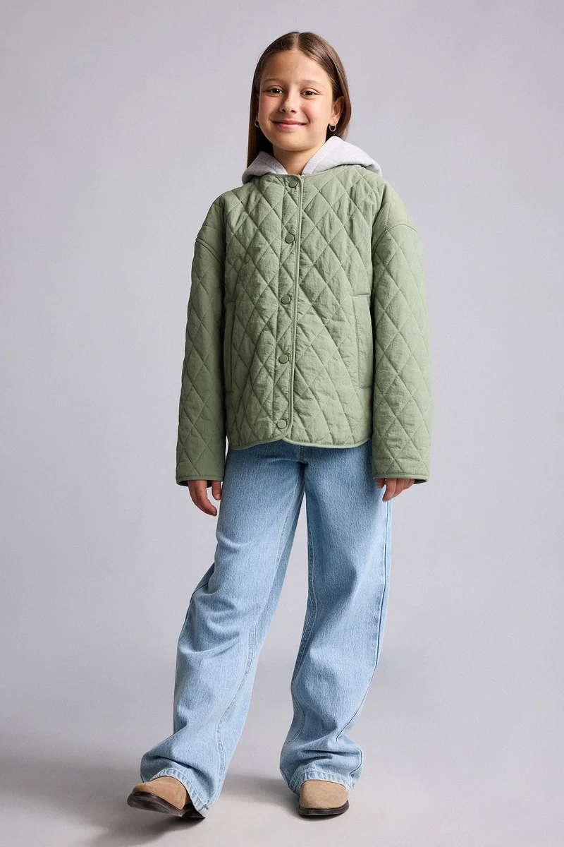 ديفاكتو Girl Waterproof Quilted Lined Lightweight Puffer Jacket