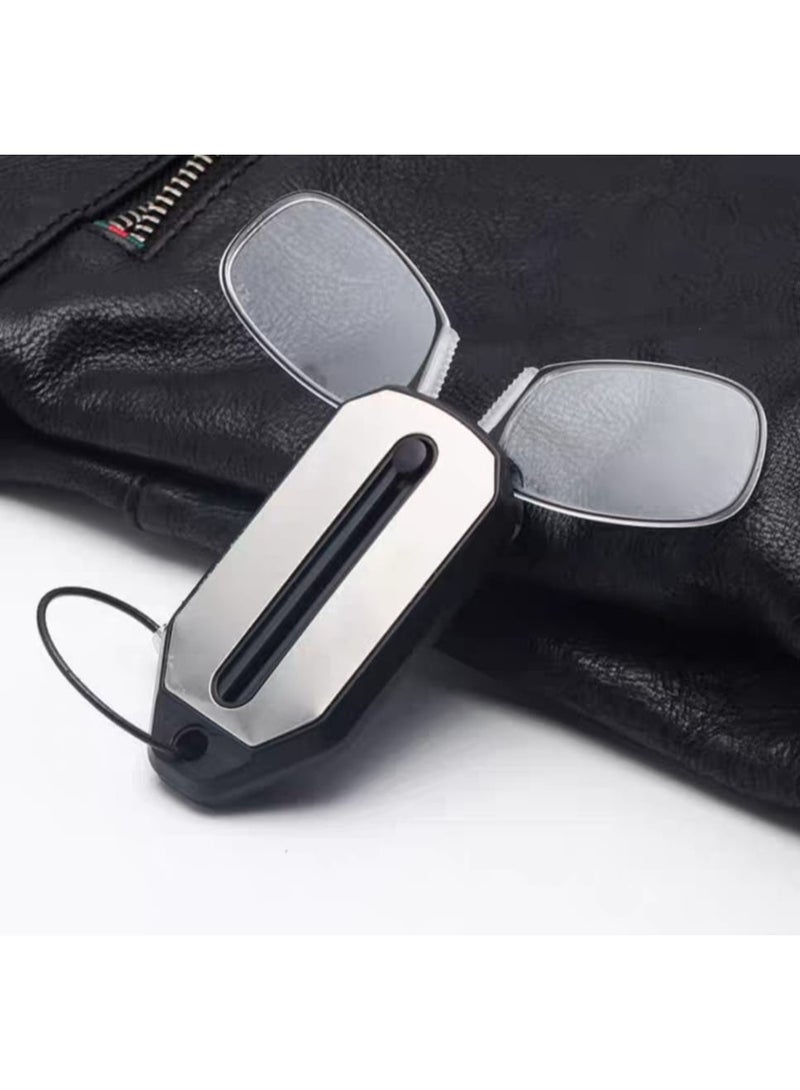 نظارات قراءة بدون ذراع – مشبك أنف (Pince Nez) خفيفة الوزن، نظارات قراءة مدمجة بدون استخدام اليدين للرجال والنساء - Image 1