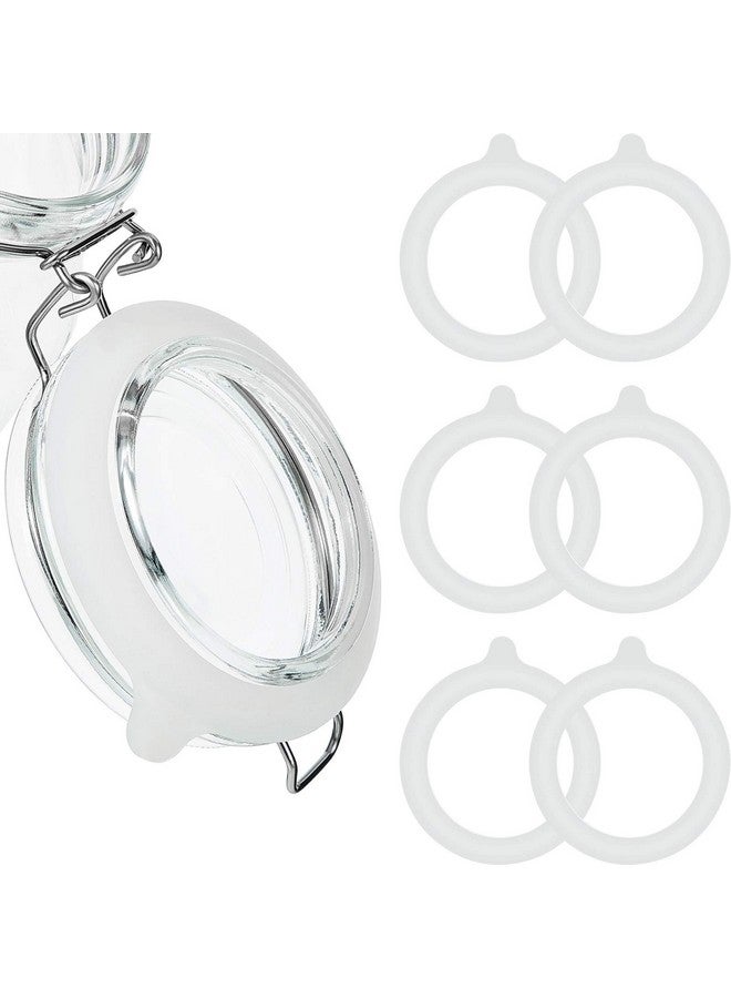 Outus 8 Pieces 3.75 Inches Silicone Jar Gaskets Replacement Silicone Seals Airtight Gasket Sealing Rings for Regular Mouth Canning Jar(White) - Image 1