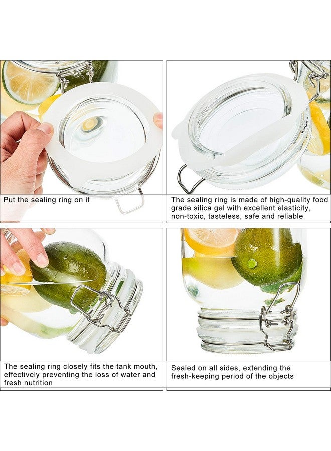 Outus 8 Pieces 3.75 Inches Silicone Jar Gaskets Replacement Silicone Seals Airtight Gasket Sealing Rings for Regular Mouth Canning Jar(White) - Image 3