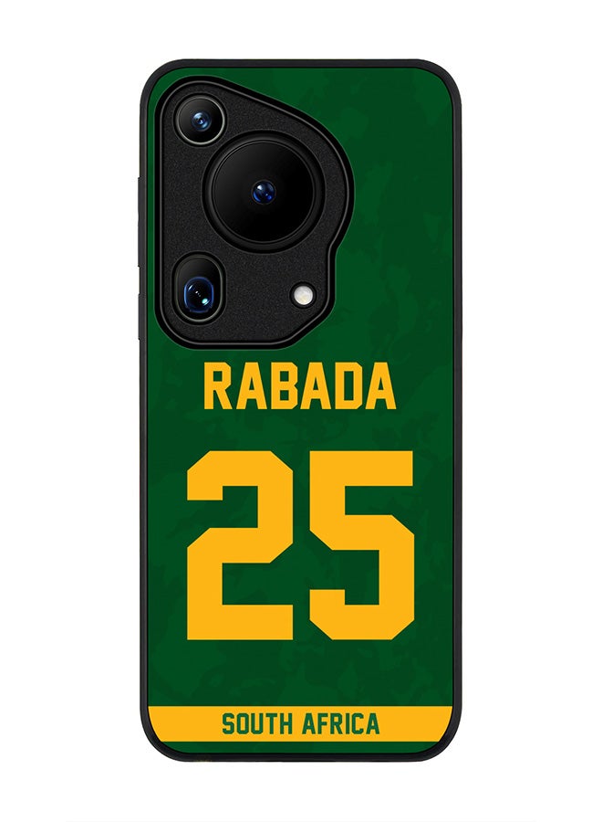 Stylizedd Rugged Black edge case for Huawei Pura 70 Ultra, Slim fit Case Flexible Anti Drop TPU Gel Thin Cover - Team South Africa Kagiso Rabada, Jersey No 25 - Image 1