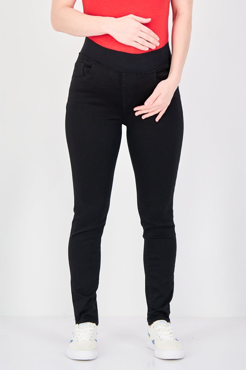 Cotton On Maternity Stretch Fit Denim Jeans, Black - Image 1