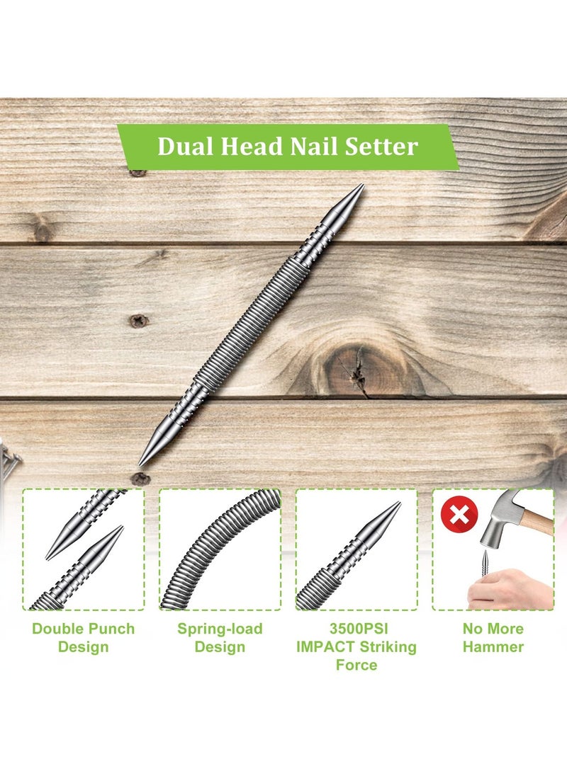 SYOSI - SYOSI 2 Pcs Dual Head Nail Setter and Hinge Pin Punch, 1/32 inches & 1/16 inches AngleKai Hammerless Dual Head Nail Punch 3500 PSI Striking Force Door Hinge Pin Removal Tool - Image 1