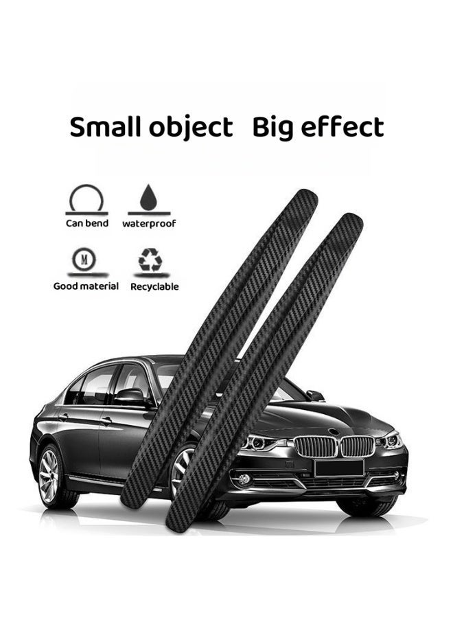 Car Front and Rear Bumper Anti-Collision Strips, Carbon Fiber Patterned Protective Strips, Scratch Resistant Rubber Body Stickers 4pcs - Image 5