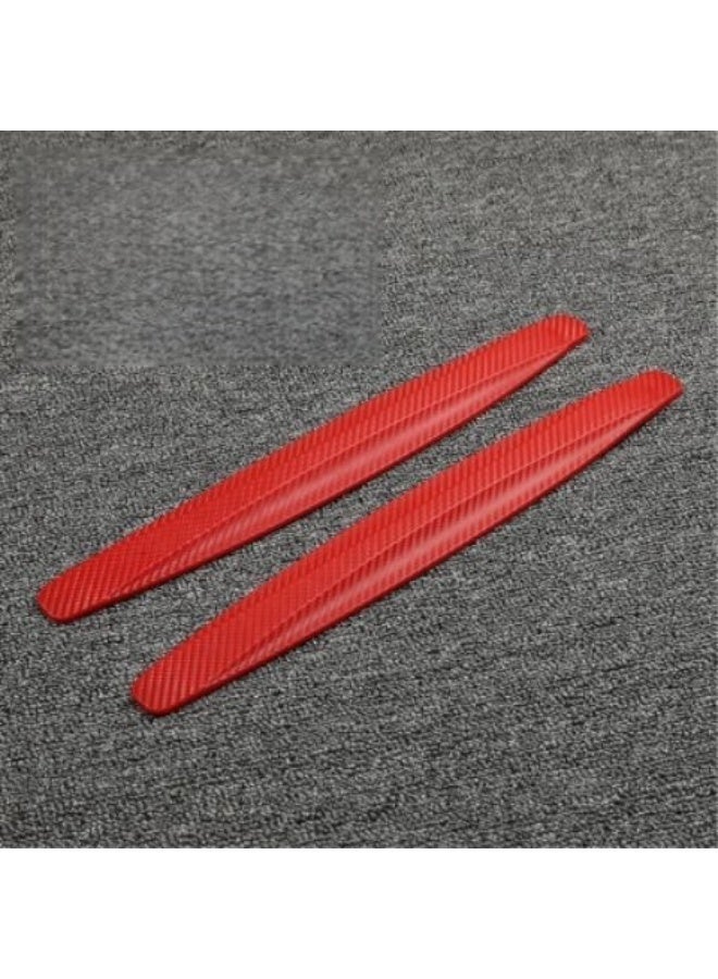 شرائط حماية أمامية وخلفية لمصدّات السيارة، بتصميم ألياف كربون أنيق، شرائط واقية مقاومة للخدوش مصنوعة من المطاط، عدد 4 قطع. - Image 1