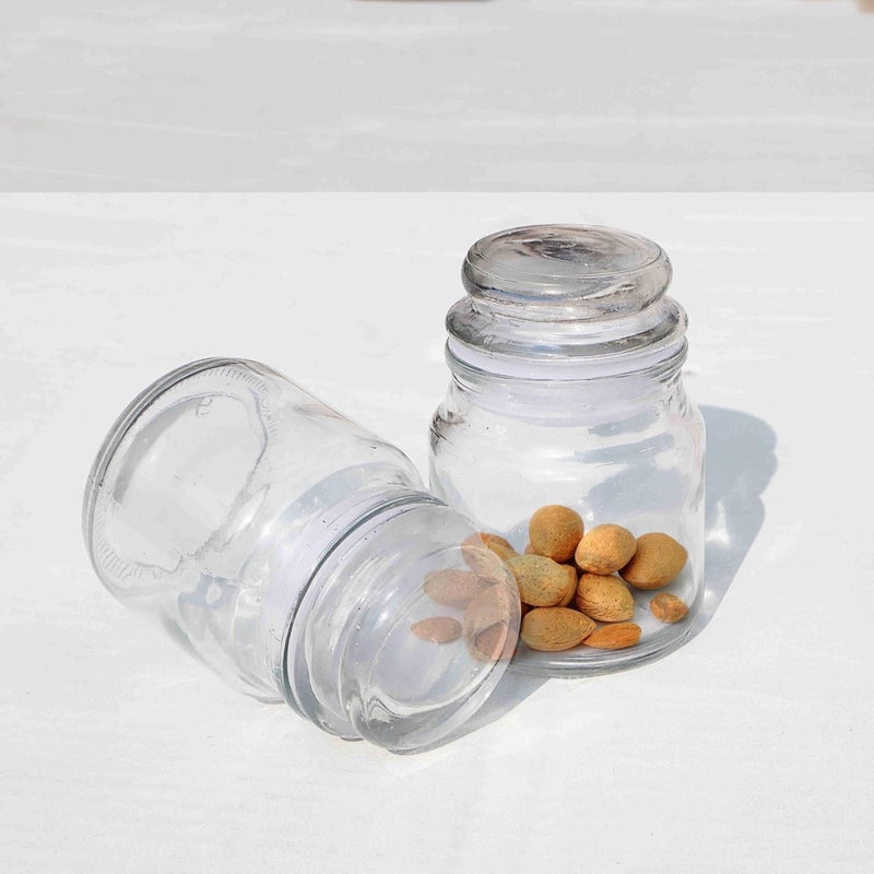 Pure Source India Spice Jar, Glass Container, With Air Tight Lid, Set of 6 Pcs - Transparent - Image 3