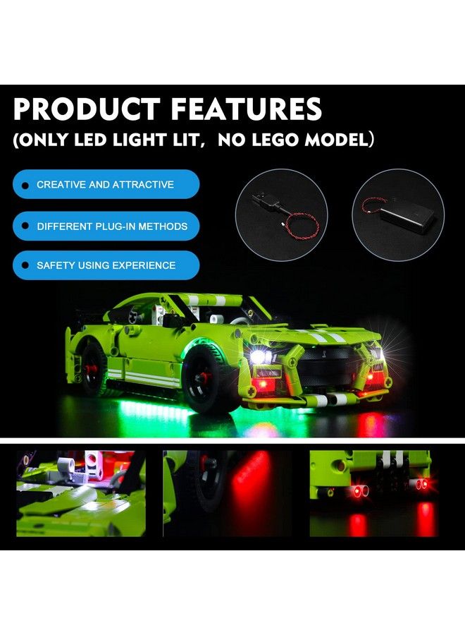 Vonado Led Light Kit For Lego Technic Ford Mustang Shelby Gt500 42138 Diy Lighting Compatible With Lego Mustang 42138 (No Lego Model) Creative Décor Lego Light Set As Gift For Kids (Only Light) - Image 5