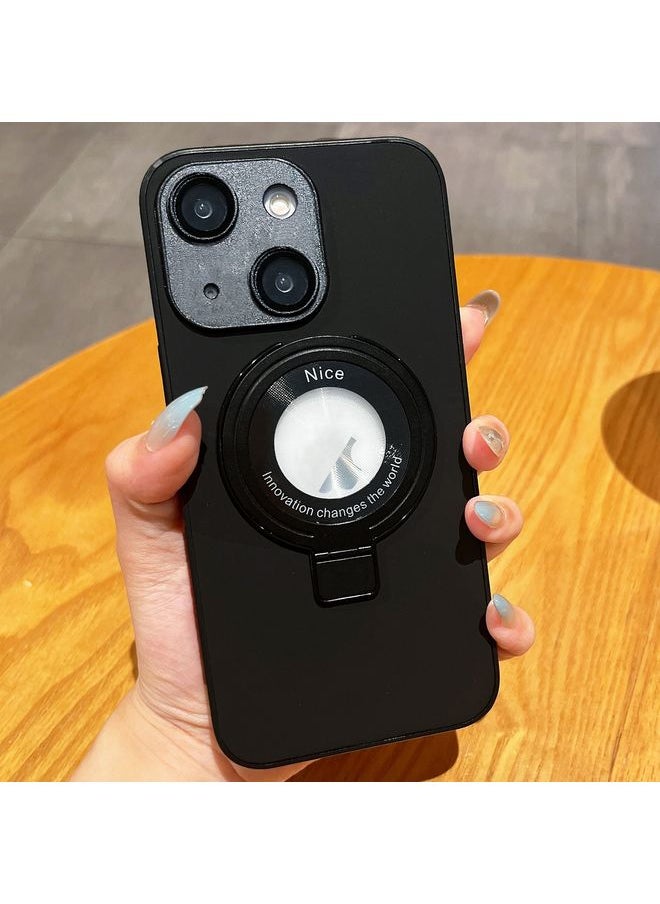 HuHa Case Cover For iPhone 13 Skin Feel Armor Magnetic Holder Phone Case Black 