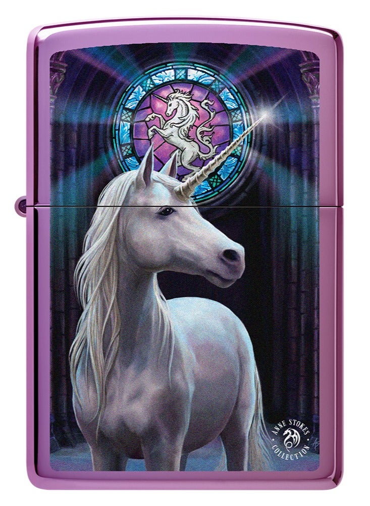 Ci017429 24747 Anne Stokes Collection High Polish Purple Windproof Lighter