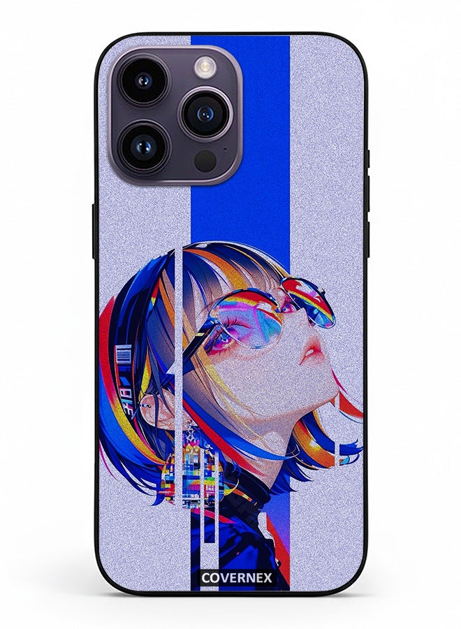 Covernex Apple iPhone 14 Pro Max Protective Case Cover Printed Featuring Glitch Art Anime Girl Portrait - Image 2