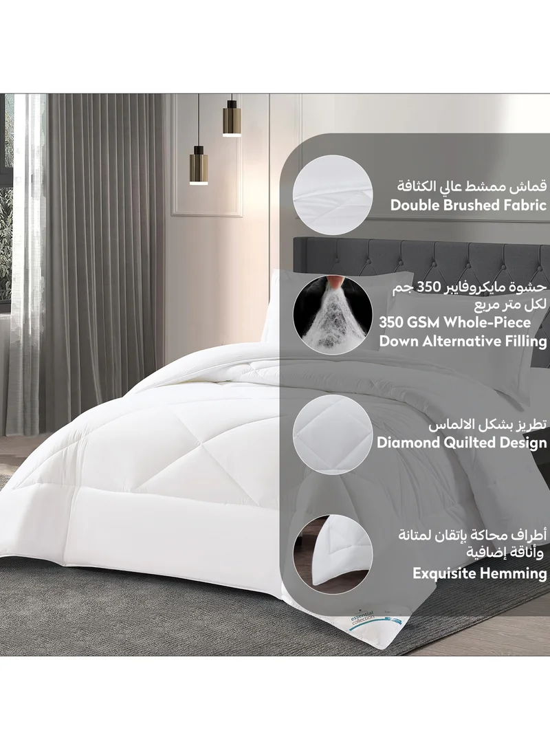 Donetella Bedding Comforter Set, King Size Fits 260x240 cm - 3-Pcs Solid Quilted Bed Set, Microfiber Fabric - 1 Comforter And 2 Pillow Shams